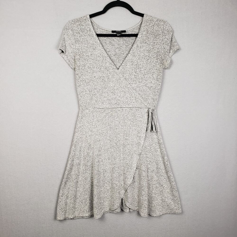 Forever 21 Women's Size M Wrap Dress Heather Gray Mini Preppy Office Casual Y2K